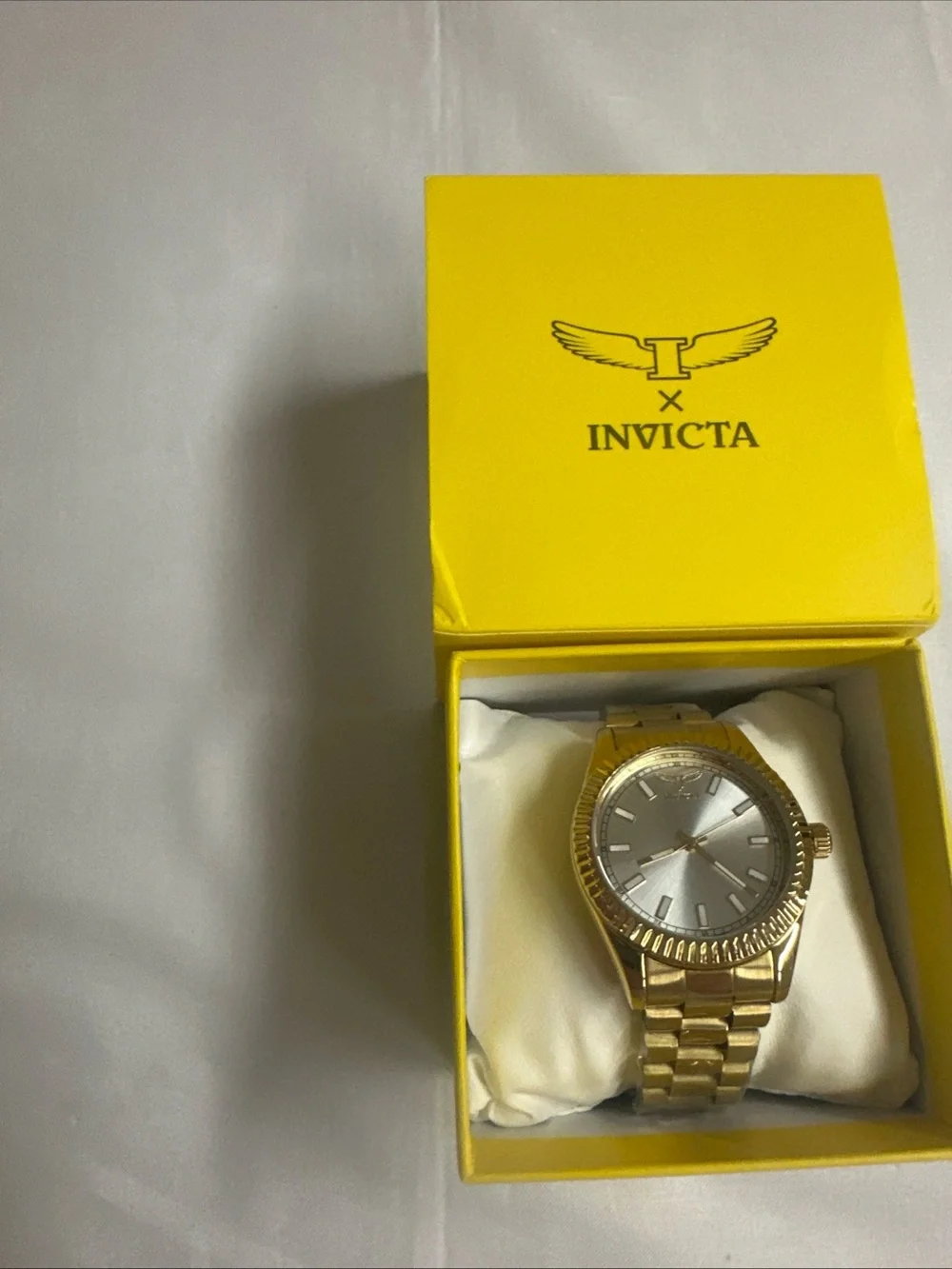 Invicta Gold-Tone Bracelet Watch with Silver Dial